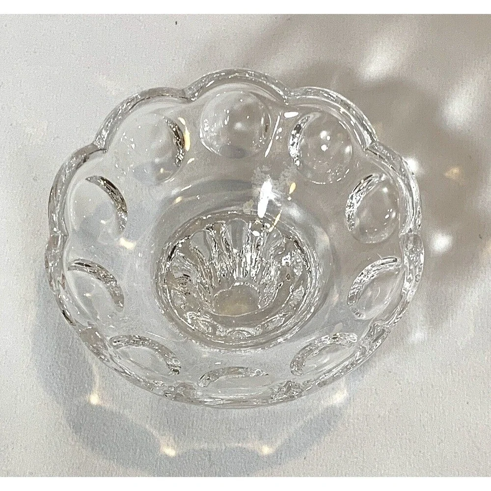 Gorham Candle Holder‎ Crystal Vintage Round Pedestal 4 inch wide Taper Ball